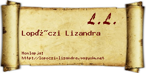 Lopóczi Lizandra névjegykártya